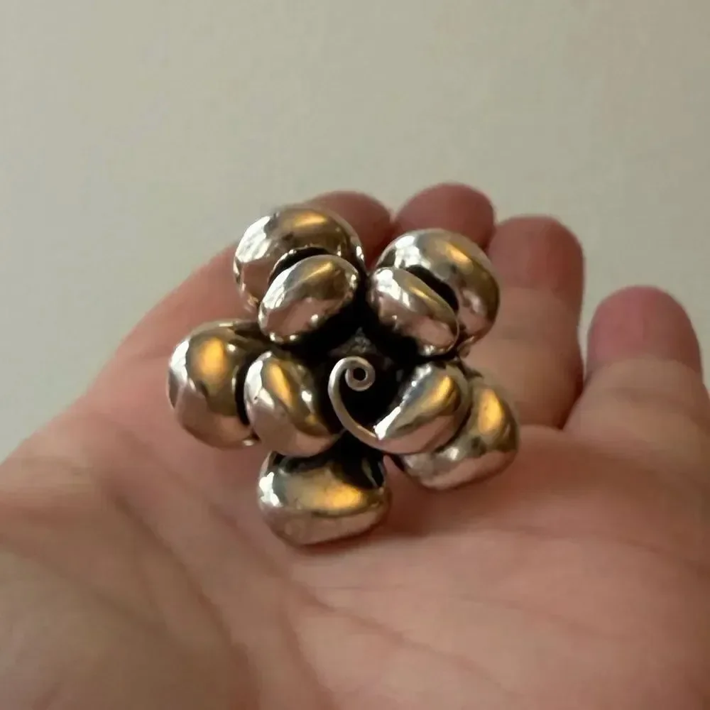 The Antique inspired oversized flower ring adjustable